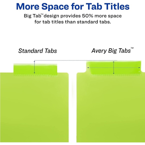 Avery 5-Tab Plastic Binder Dividers Insertable Multicolor Big Tabs 2 set + Bonus - Picture 8 of 14